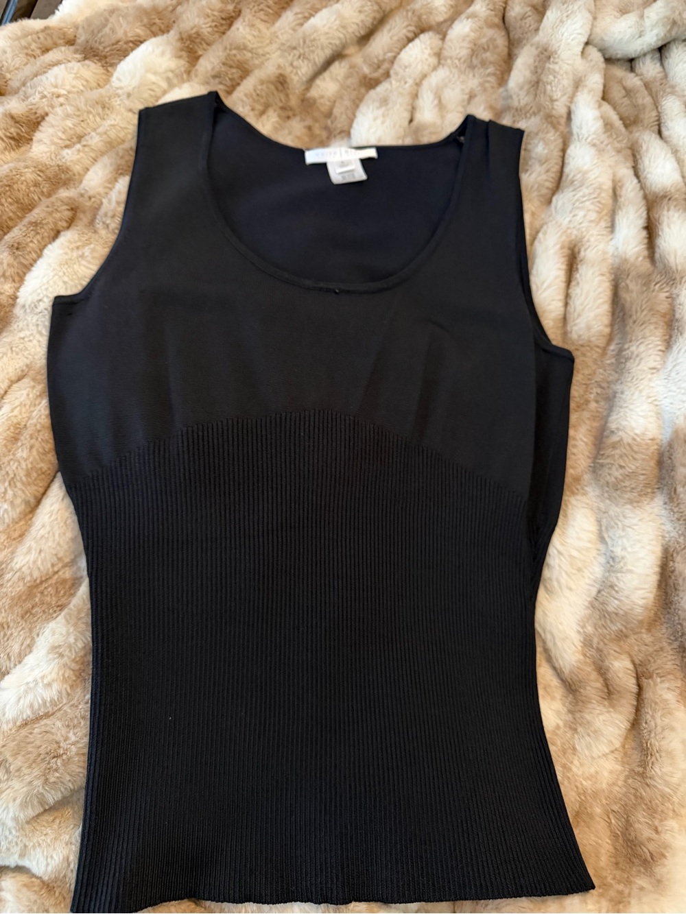 White House Black Market Black Ribbed Tank Top